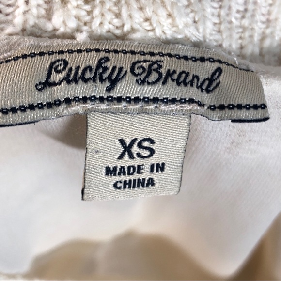 Lucky Brand Knit Top Tunic Open Back Reveals Sheer Fabric Generously Siz… - Picture 7 of 9